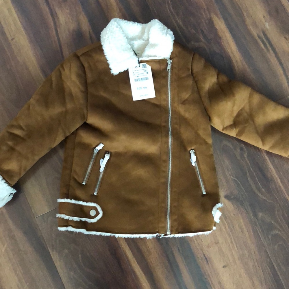 Zara Suede jacket 8 girl new
